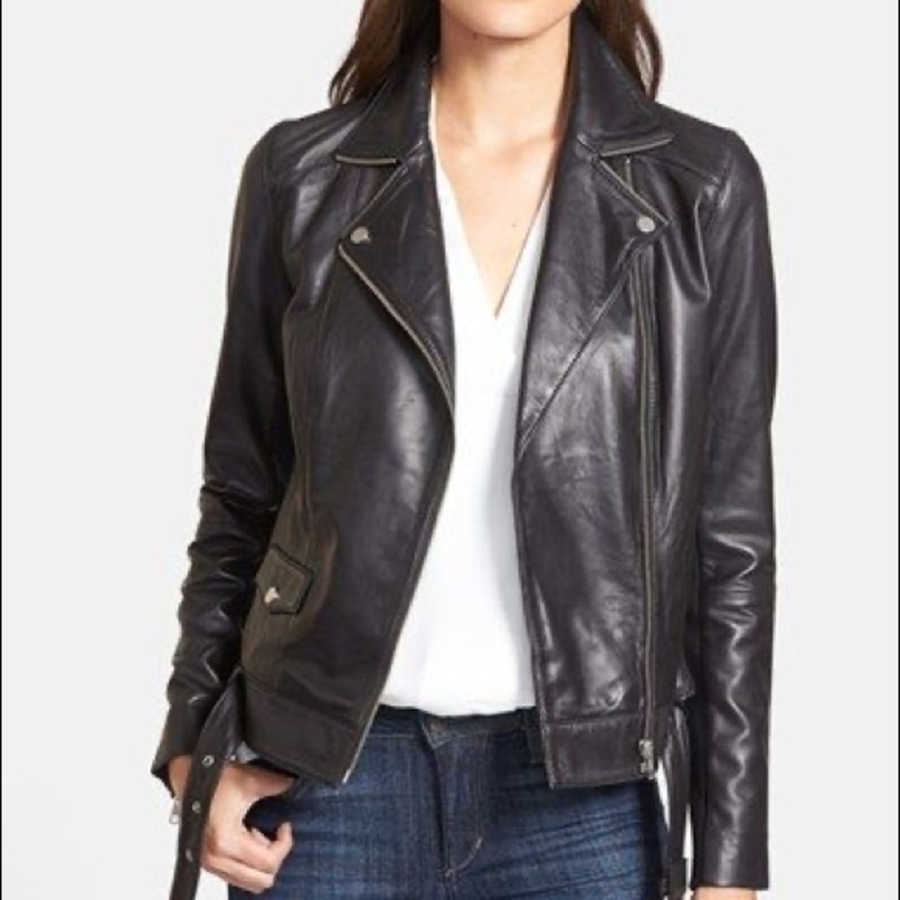 Trouvé Zip Detail Leather Jacket